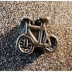 Bicycle Silver Tone Metal European Charm Slider Bracelet Bead